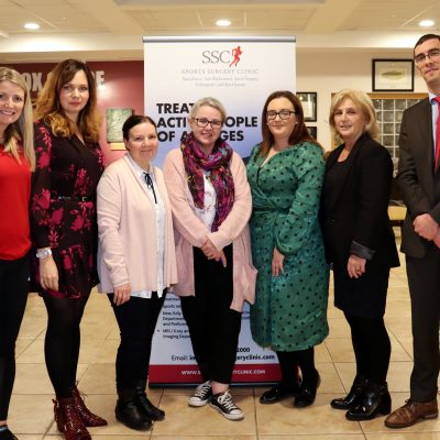 UPMC Sports Surgery Clinic in Monaghan Mr Dan Withers, Orthopaedic Surgeon specialising in Knee Surgery with Ms Margaret Deasy Senior Physiotherapist with Blayney Blades