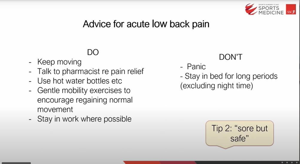 Low Back Pain SSC Santry 